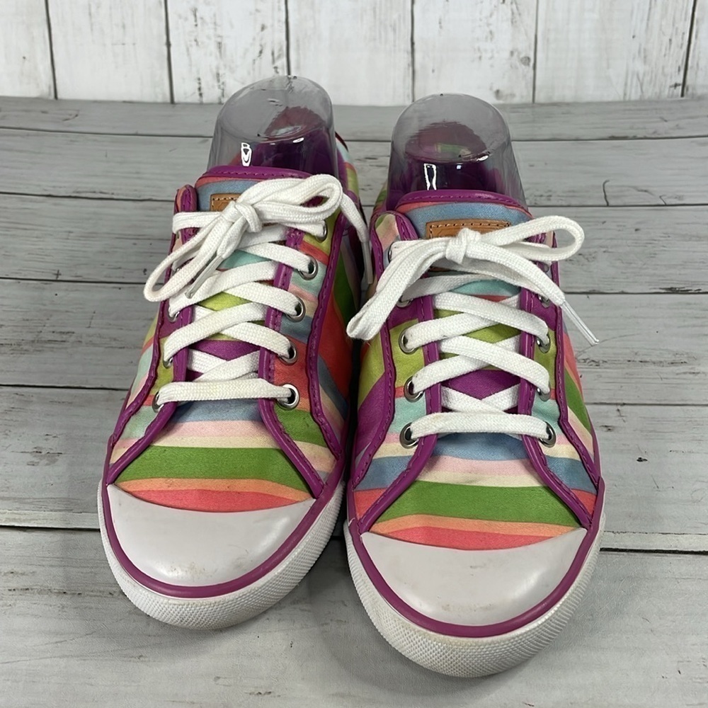 COACH Barrett Hampton Weekend Multi Color Stripe Sneaker - Picture 3 of 11